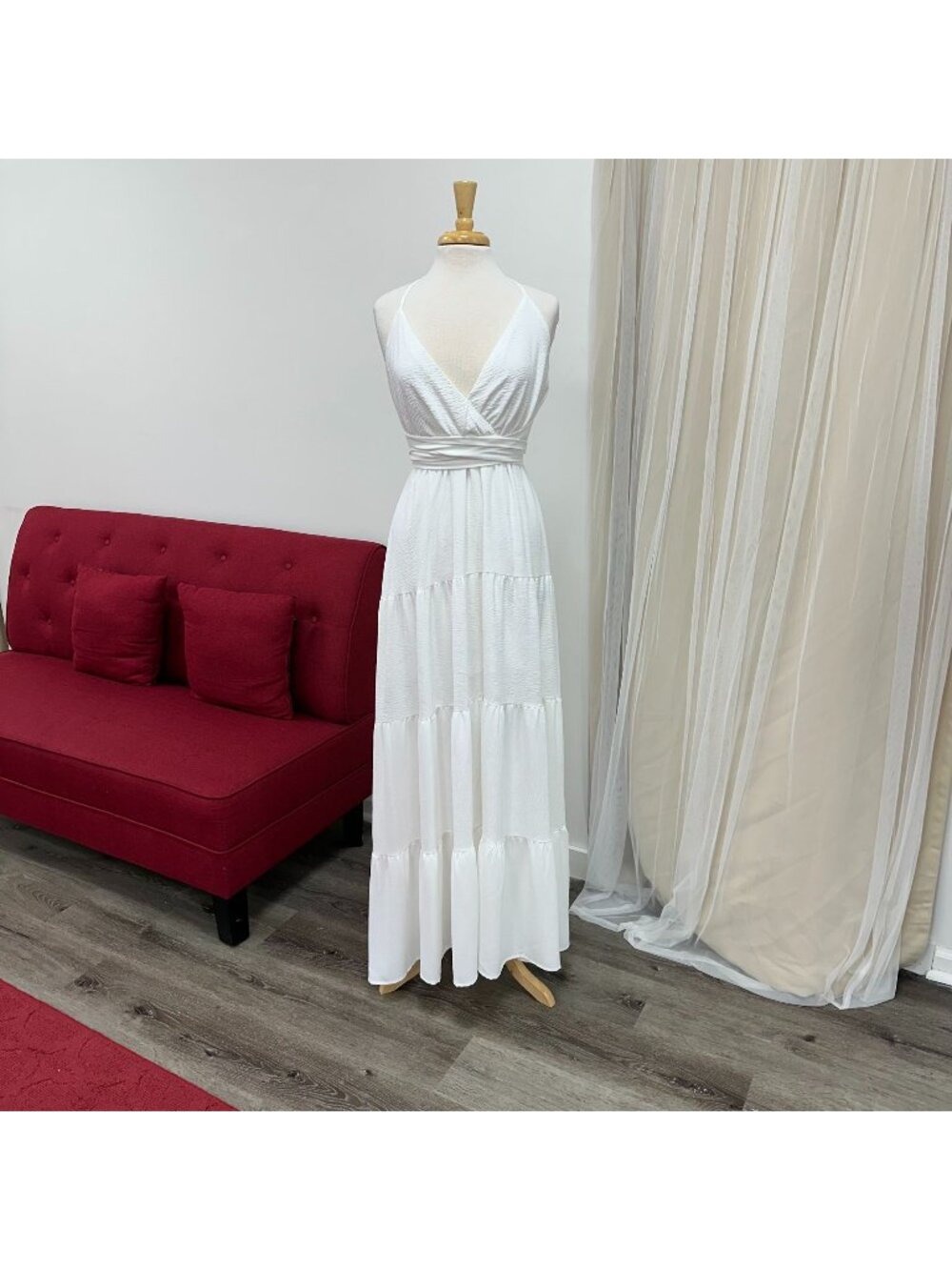 Medium White Stretchy Sundress Baby Bridal Shower Wedding Dress